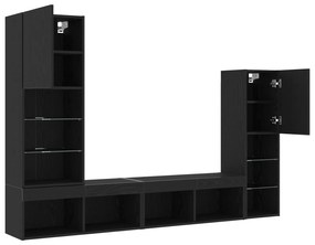 vidaXL LED Ντουλάπα TV Μαύρη Δρυς 30.5x30x102 εκ. Μηχανικά Φτιαγμένη Ξύλινη