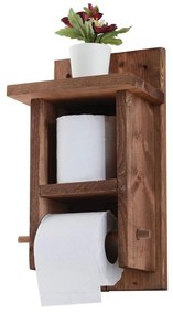 Χαρτοθήκη Μπάνιου Με Ράφι 281MST2328 19x35cm Natural Aberto Design Ξύλο