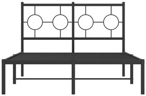 Πλαίσιο Κρεβατιού με Κεφαλάρι Μαύρο 120 x 200 εκ. Μεταλλικό - Μαύρο