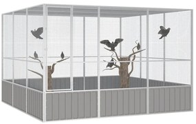 vidaXL Κλουβί Πουλιών Γκρι 302,5x324,5x211,5 εκ Γαλβανισμένο Χάλυβα