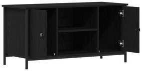vidaXL Ράφι Τηλεόρασης Μαύρο Δρύινο 100x40x50 εκ. Κατασκευασμένο από Ξύλο και Χάλυβα