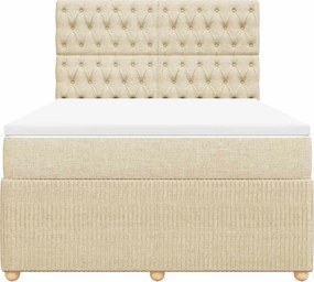 vidaXL Κρεβάτι Boxspring με Στρώμα Κρεμ 160x200 εκ. Υφασμάτινο