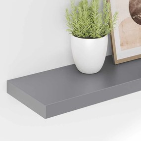 vidaXL Ράφια Τοίχου 2 τεμ. Γκρι 120x23,5x3,8 εκ. MDF