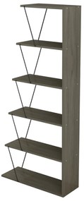 Βιβλιοθήκη Μίνι Tars Olive Grey Με Μαύρες Βέργες 65x22-24x146Υεκ.