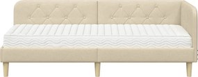 vidaXL Κρεβάτι Γωνίας Κρεμ 80 x 200 cm ύφασμα