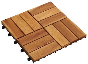 Πλακάκια Deck 10 τεμ. 30 x 30 εκ. από Ξύλο Ακακίας - Καφέ