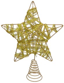 Χριστουγεννιάτικη Κορυφή Δέντρου Μεταλλικό Χρυσό Αστέρι 18x h23cm 237974