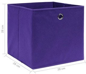 vidaXL Κουτιά Αποθήκευσης 4 τεμ. Μοβ 28x28x28 εκ. Ύφασμα Non-woven