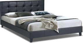 Κρεβάτι Sissy Megapap από τεχνόδερμα χρώμα μαύρο 160x200εκ.