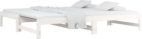 vidaXL Καναπές Κρεβάτι Συρόμενος Λευκός 2x(80x200) εκ. από Μασίφ Πεύκο