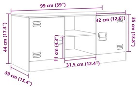 Έπιπλο Τηλεόρασης Μουσταρδί Κίτρινο 99x39x44 εκ. από Ατσάλι - Κίτρινο