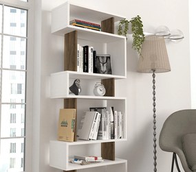 Βιβλιοθήκη Λευκό / Καρυδί CEZI 60x19.5x165