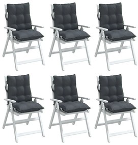 Μαξιλάρια Καρέκλας Χαμηλή Πλάτη 6 τεμ. Ανθρακί Ύφασμα Oxford - Ανθρακί