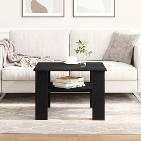 Τραπεζάκι σαλονιού Μαύρο Δρύς 60x60x42 εκ. Επεξεργασμένο ξύλο