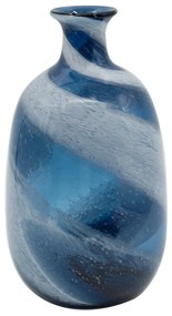 Artekko Mayron Βάζο Διακοσμητικό Γυάλινο Μπλε/Λευκό (19x19x34)cm