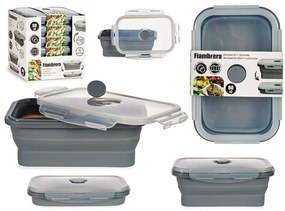 Κυτίο Γεύματος Kinvara Γκρι Διαφανές ABS 800 ml (x6)