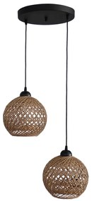 Φωτιστικό Οροφής Δίφωτο Heronia Silk 31-1209 Rope Natural/Black