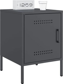 vidaXL Κομοδίνα 2 τεμ. Ανθρακί 36x39x50,5 εκ. από Χάλυβα