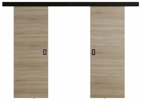 Συρόμενες πόρτες Dover 198, 33 kg, Sonoma οξιά, Πλαστικοποιημένη μοριοσανίδα, Ανοιχτό καφέ, Αλουμίνιο | Epipla1.gr