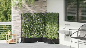 vidaXL Γλάστρα Κήπου 5 pcs Μαύρο Ατσάλι