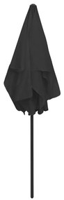 vidaXL Ομπρέλα Θαλάσσης Μαύρη 180 x 120 εκ.