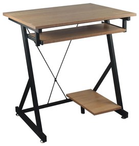 UNIT Γραφείο Η/Υ Μέταλλο Βαφή Μαύρο, Melamine Απόχρωση Sonoma 70x55x75cm ΕΟ435,1