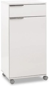 Ντουλάπι Chad pakoworld τροχήλατο με συρτάρι λευκό gloss 50x40x100εκ