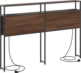 vidaXL Κεφαλάρι Αποθήκης με ράφι Καφέ δρυς 120 cm Επεξεργασμένο ξύλο