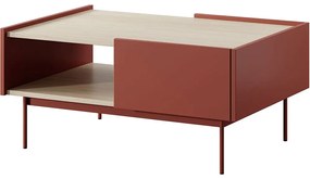 Τραπεζάκι Σαλονιού Color 97x45x65cm Ceramic Red-Natural