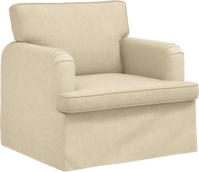 vidaXL Καναπές 180cm 2 pcs Κρεμ Μέταλλο