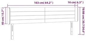 Κεφαλάρι Κρεβατιού LED Σκούρο Γκρι 163x16x78/88 εκ. Βελούδινο 3123431