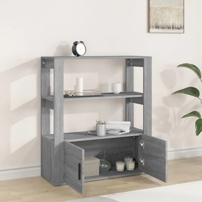 vidaXL Ντουλάπι Γκρι Sonoma 80x30x90 εκ. από Επεξεργασμένο Ξύλο