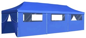 vidaXL Τέντα Εκδηλώσεων με 8 Τοιχώματα Πτυσσόμενη Pop-Up Μπλε 3 x 9 μ.
