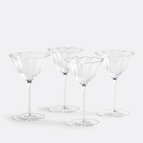 Σετ 4 ποτηριών με πόδι, σχήμα λουλουδιού, LYSSA