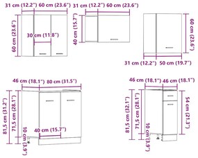 11 ΤΕΜΑΧΙΩΝ ΣΕΤ ΝΤΟΥΛΑΠΙΩΝ ΚΟΥΖΙΝΑΣ ARTISAN OAK ENGINEERED WOOD 3328578