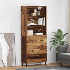 vidaXL Highboard με συρτάρι 2 pcs Παλιό Ξύλο Επεξεργασμένο ξύλο