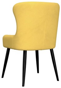 vidaXL Καρέκλες Τραπεζαρίας 2 τεμ Κίτρινες Υφασμάτινες