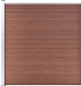 vidaXL Πάνελ Περίφραξης 7 Τετράγωνα + 1 Κεκλιμένο Καφέ 1311x186 εκ WPC