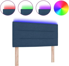 vidaXL LED κεφαλάρι με φώτα λωρίδας LED Μπλε 80 cm Πολυεστέρας