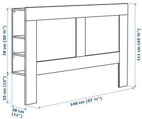 BRIMNES κεφαλάρι με αποθηκευτικό χώρο, 140 cm 202.287.09
