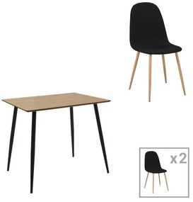 Σετ Τραπεζαρίας Cuba - Bella 3 τεμ Mdf Sonoma - Ανθρακί 70x70x76 εκ. 70x70x76 εκ.