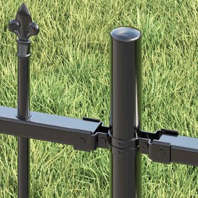 vidaXL Φράχτης Κήπου Γκρι 140 cm Ατσάλι με Επικάλυψη Πούδρας