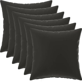 vidaXL Κάλυμμα Μαξιλαριού 6 pcs HEERLEN Μαύρο 45 x 45 cm Πολυεστέρας