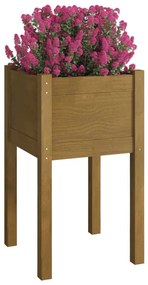 vidaXL Ζαρντινιέρα Κήπου Καφέ Μελί 40x40x70 εκ. από Μασίφ Ξύλο Πεύκου