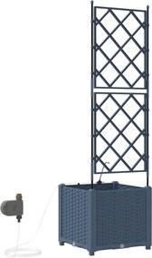 vidaXL Γλάστρα Κήπου Γκρι 40 x 40 x 142 cm PP