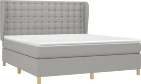 vidaXL Κρεβάτι Boxspring με Στρώμα Αν. Πράσινο 160x200εκ Υφασμάτινο