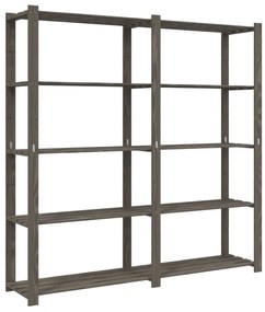 vidaXL Ραφιέρα με 5 Ράφια Γκρι 170 x 38 x 170 εκ. Μασίφ Ξύλο Πεύκου