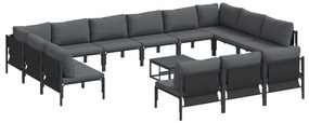 vidaXL Σετ Καναπέ Κήπου 14 pcs Ανθρακί Ατσάλι