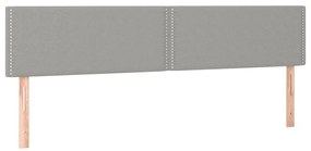 vidaXL Κεφαλάρι Κρεβατιού LED Ανοιχτό Γκρι 180x5x78/88 εκ. Υφασμάτινο