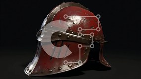 Intra Συλλεκτικό Ξύλινο Παζλ Plywood 4mm - Κόκκινο και μαύρο μεταλλικό κράνος σε σετ πανοπλίας Σε Ξύλινο Κουτί - Διαστάσεις: 10x10 cm – 25 κομμάτια